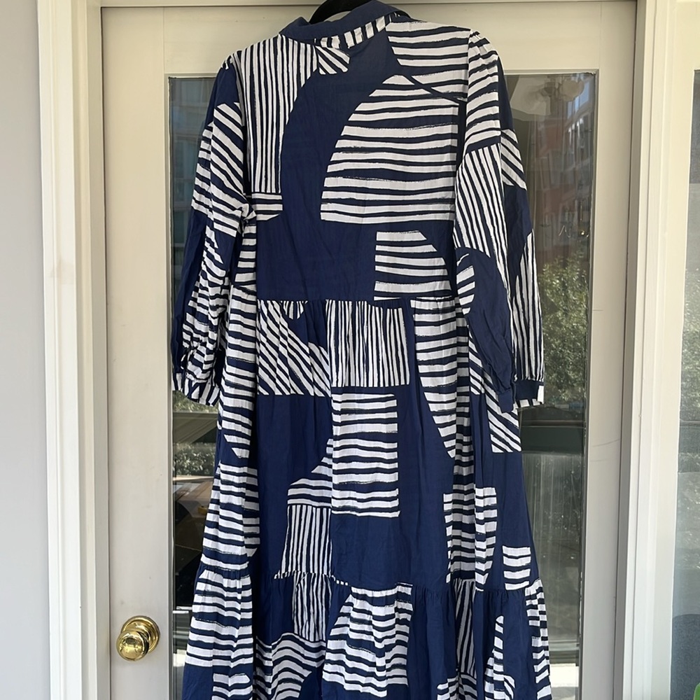 Zara Geometric Lightweight Shirt Midi Dress - Picture 7 of 9